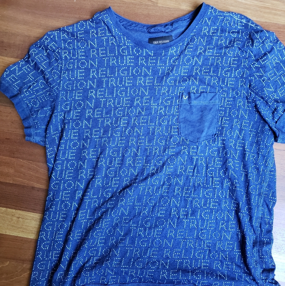 Mens true religion dot script tee shirt